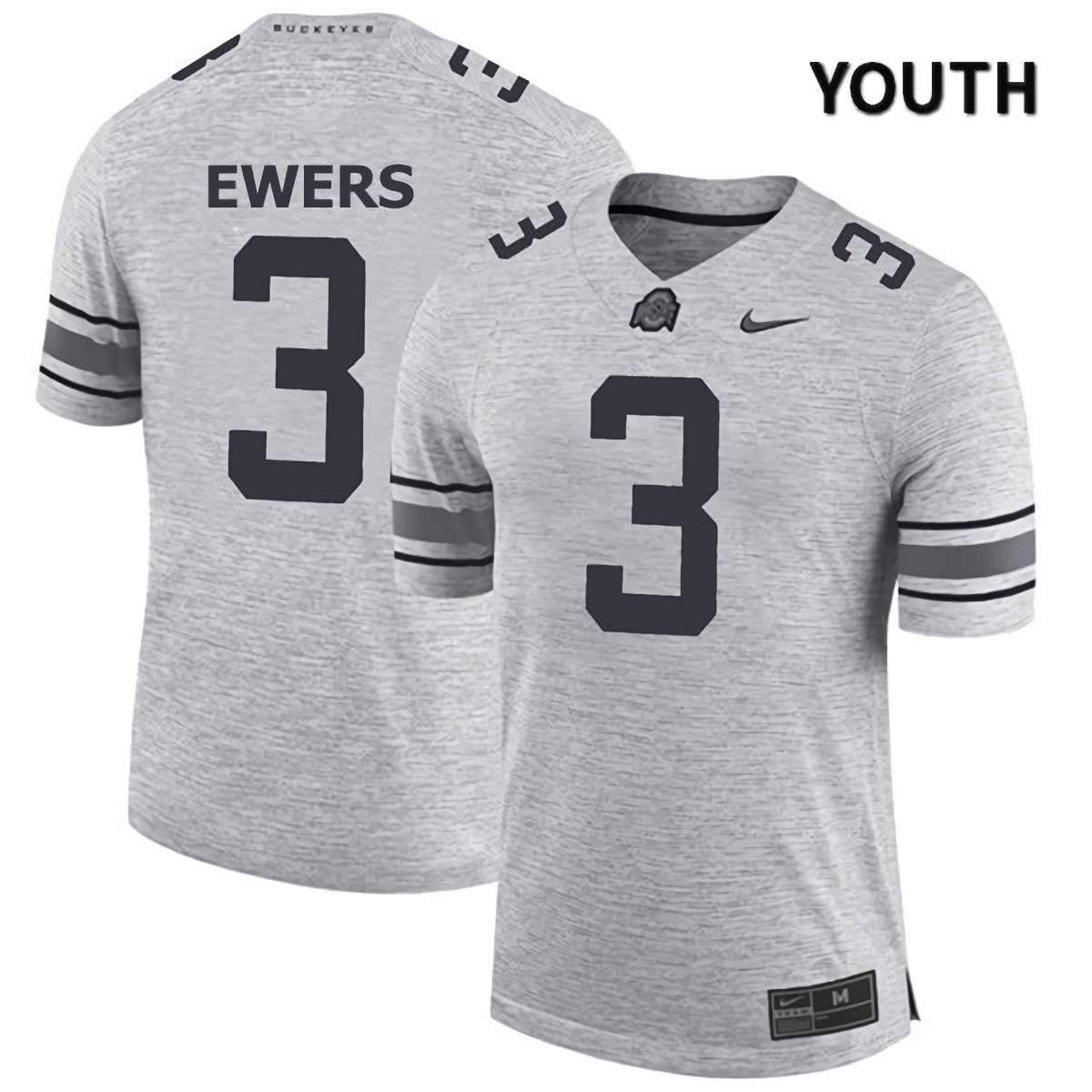 Quinn Ewers Ohio State Buckeyes Youth NCAA #3 Gray College Stitched Football Jersey EKE3856EU